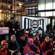 Black Friday protesters in front of Amazon’s France headquarters in Clichy